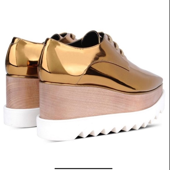 STELLA MCCARTNEY Elyse Creeper Size 11 Old Gold Bronze NEW - Picture 2 of 8